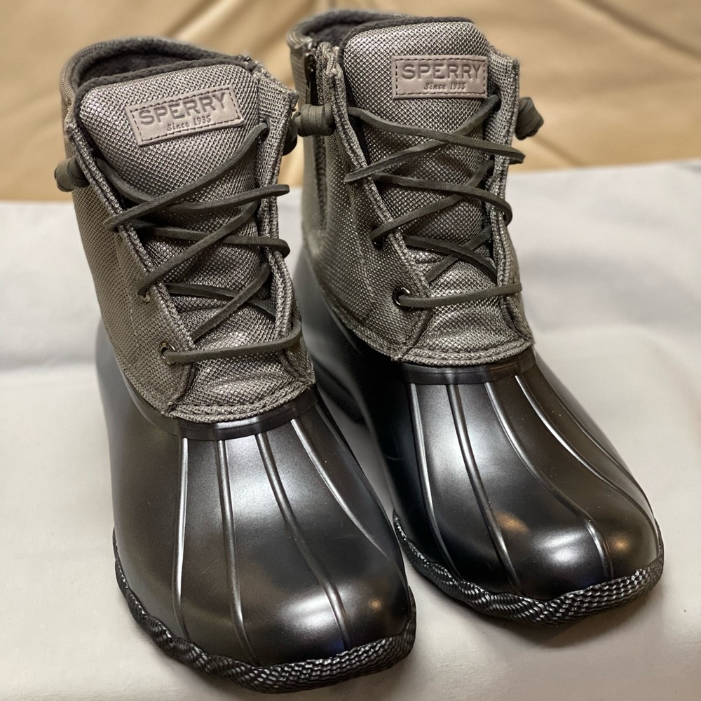 Sperry Metallic Silver Duck Boot